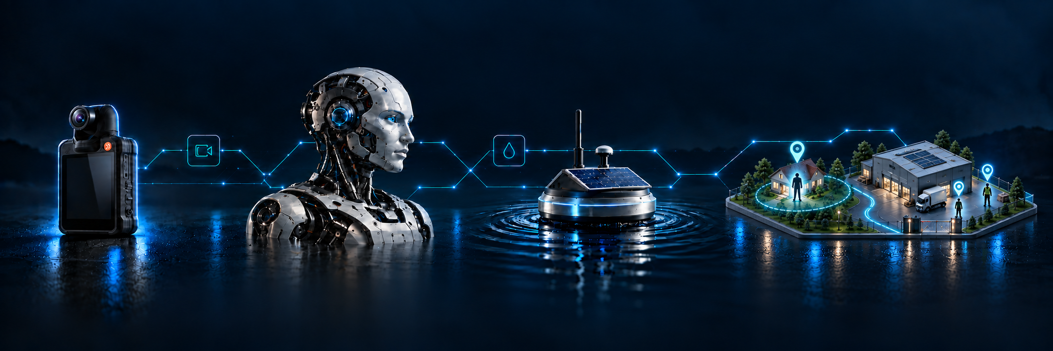 Mérnöki koncepciógrafika: testkamera, humanoid robot, vízmonitoring és ipari tracking